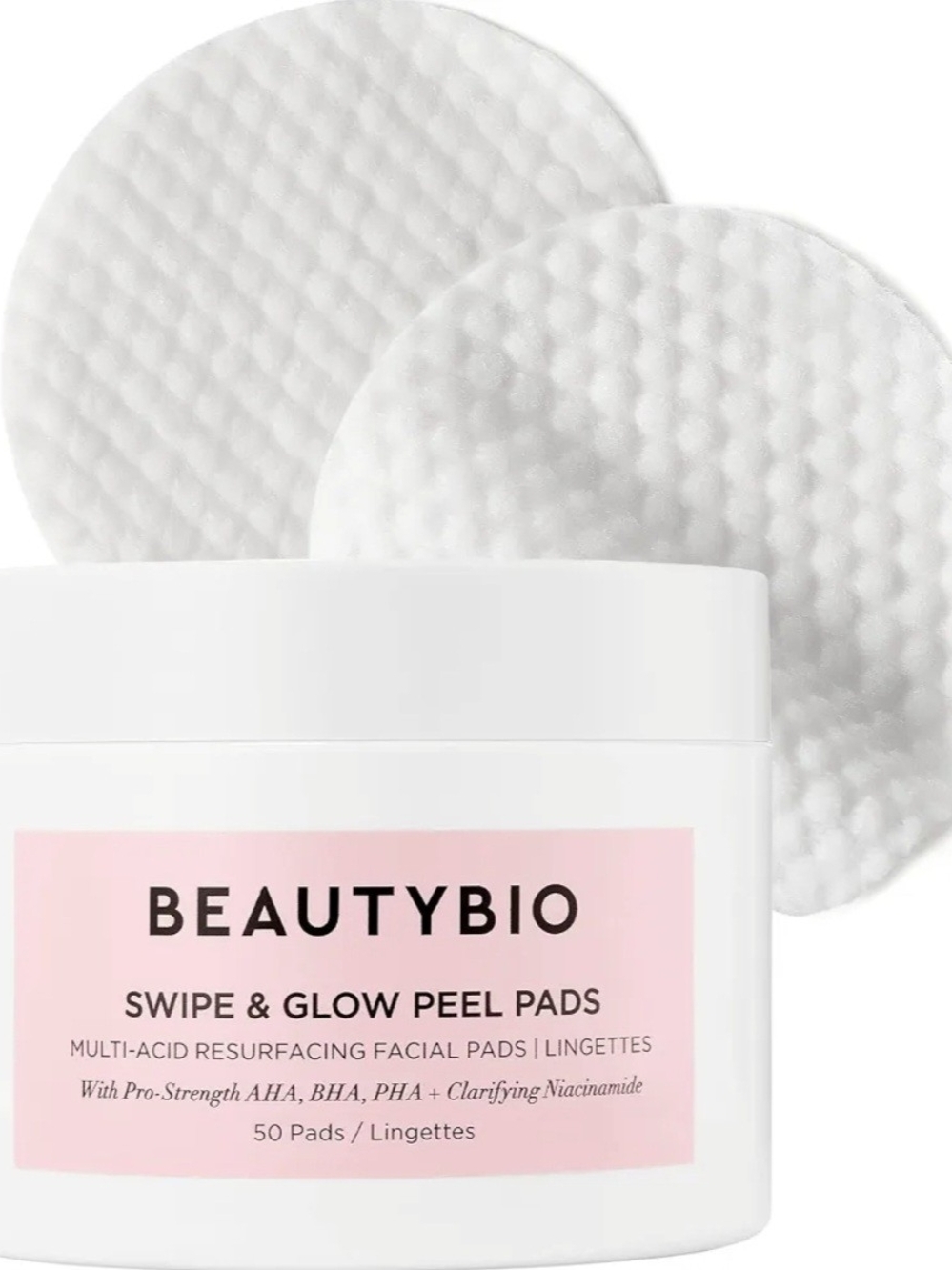 BeautyBio Swipe & Glow Peel Pads - Facial Resurfacing Pads 50 ct.
